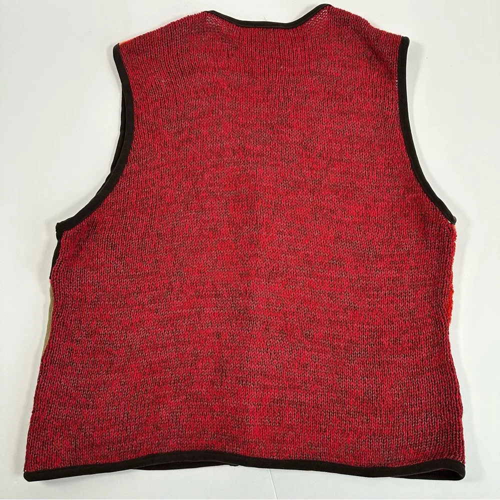 Vintage Napa Valley Patchwork Vest Medium Fall Embroidered Button‎ Front Casual